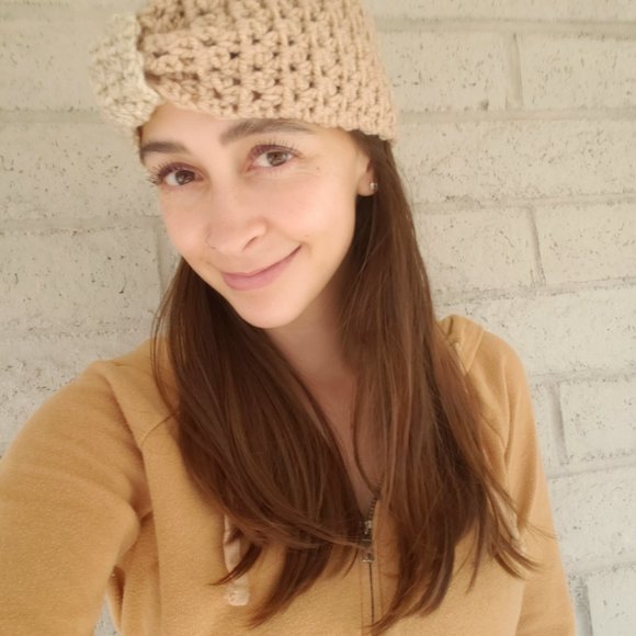 Winter Handmade Crochet Bow Headband/Ear Warmer - Picture 3 of 11